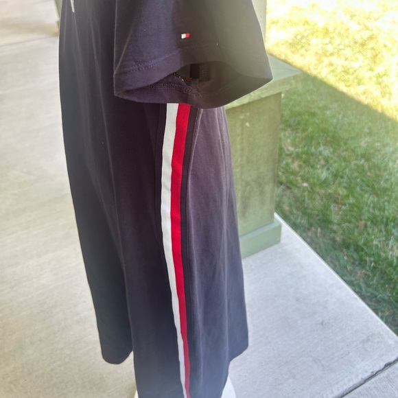 NWOT- Tommy Hilfiger Navy Short Sleeve Dress with Red/ White/blue down the sides - Picture 4 of 6